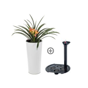 REYPLAST MACETA MARFIL REDONDA PEQ BLANCO + SIST CONTROL RIEGO