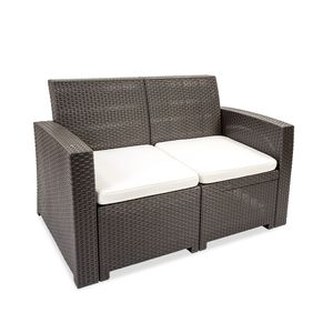 REYPLAST SILLON TAVARUA MOD. RATAN 2 CUERP MARRON MORO + COJIN BL