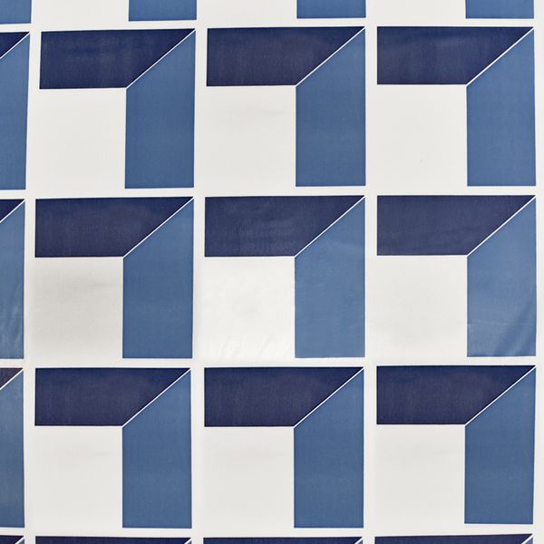 CORTINA PVC CUBOS AZUL MEDIO 53