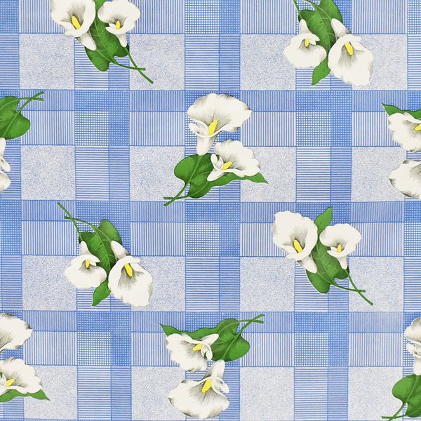 CUBREMESA PVC AZUCENA CELESTE 53