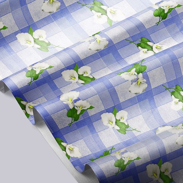 CUBREMESA PVC AZUCENA CELESTE 53