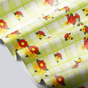 CUBREMESA PVC SILVANA VERDE LIMON 94