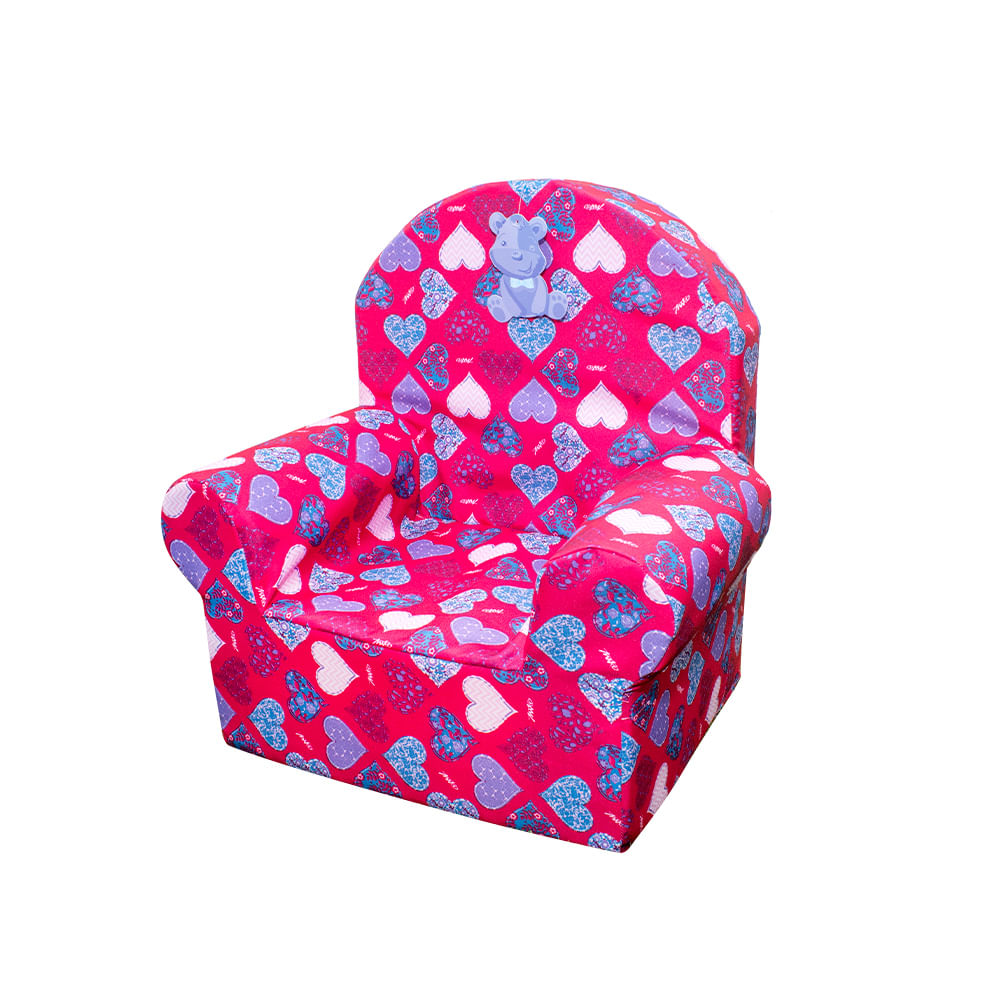 Sofa Infantil Economico Corazones Fucsia Multitop Multitop