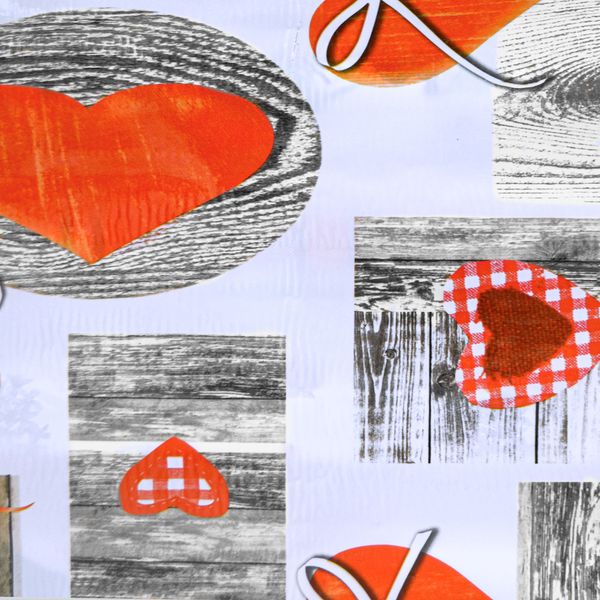 CUBREMESA PLAIN PVC REGALO CORAZON GRIS