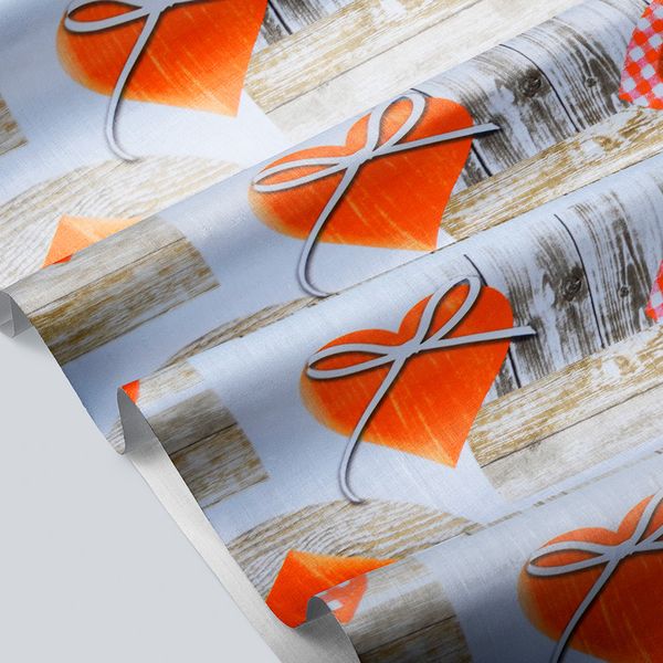 CUBREMESA PLAIN PVC REGALO CORAZON MARRON