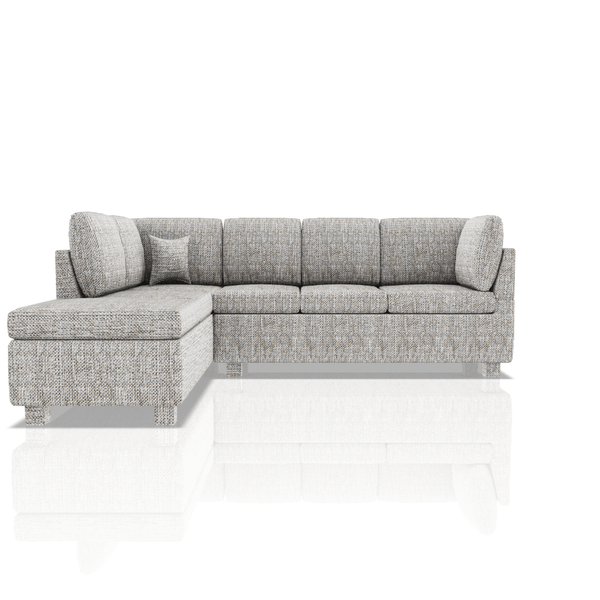 SOFA HARVY TELA ALPHA SECCIONAL CAOBA