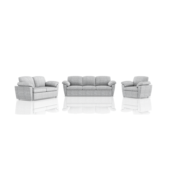 SOFA TREVOR TELA ALPHA 3C 2C 1C GRIS PLATA