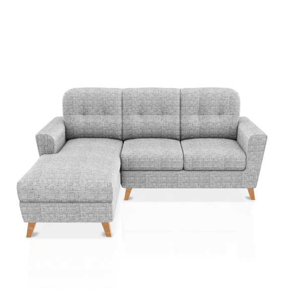 SOFA DONNA TELA ALPHA SECCIONAL GRIS PLATA
