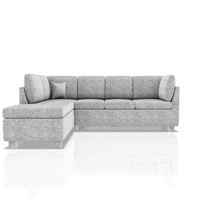 SOFA HARVY TELA ALPHA SECCIONAL GRIS PLATA