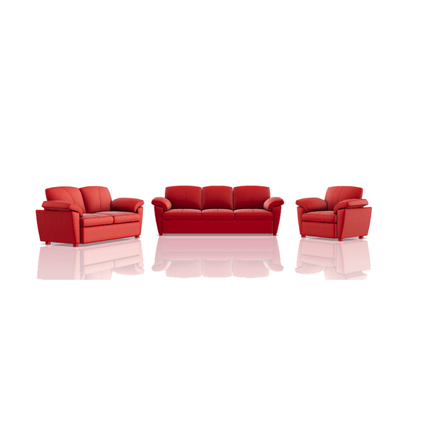 SOFA TREVOR ULTRA CUERO 3C 2C 1C ROJO CEREZA 27
