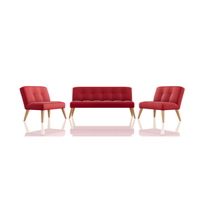 SOFA RACHEL SILVERTEX 3C 1C 1C RED