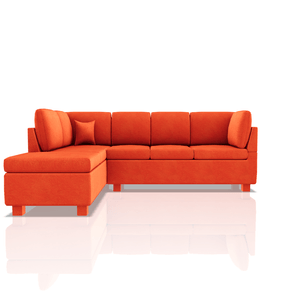 SOFA HARVY TELA MICROFIBRA ITALY SECCIONAL NARANJA