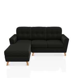 SOFA DONNA TELA MICROFIBRA ITALY SECCIONAL NEGRO