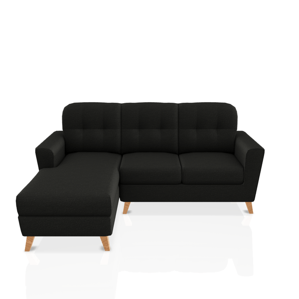 SOFA DONNA TELA MICROFIBRA ITALY SECCIONAL NEGRO