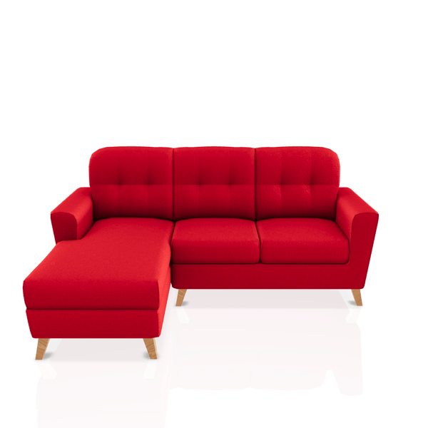 SOFA DONNA TELA MICROFIBRA ITALY SECCIONAL ROJO