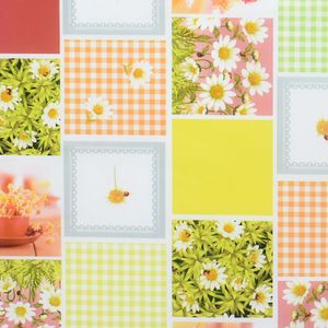 CUBREMESA PLAIN PVC CUADROS MARGARITAS