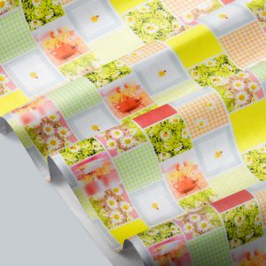 CUBREMESA PLAIN PVC CUADROS MARGARITAS