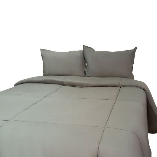 FREE HOME PREMIUM EDREDON C/FDA 100%ALG 220H QUEEN GRIS (149883)