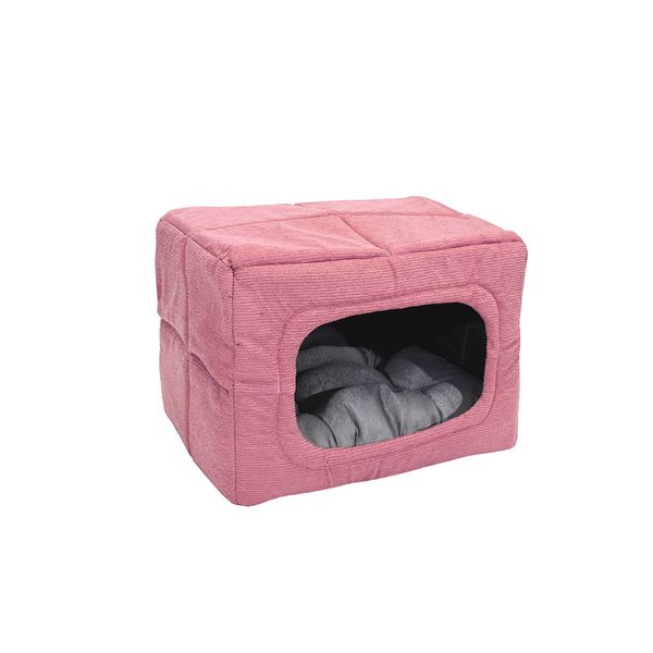 RUFFO CAMA MASCOTA CONVERTIBLE TELA CHICO ROSADO