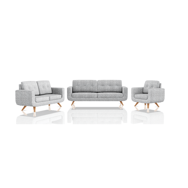 SOFA SCOTTY TELA ALPHA 3C 2C 1C GRIS PLATA