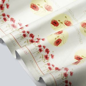 CUBREMESA PLAIN PVC AMAPOLAS BEIGE