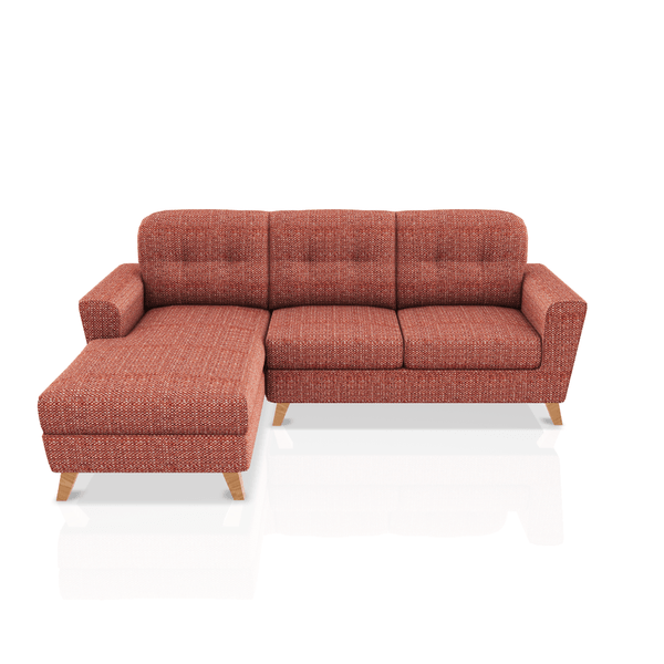 SOFA DONNA TELA LENA SECCIONAL ROJIZO