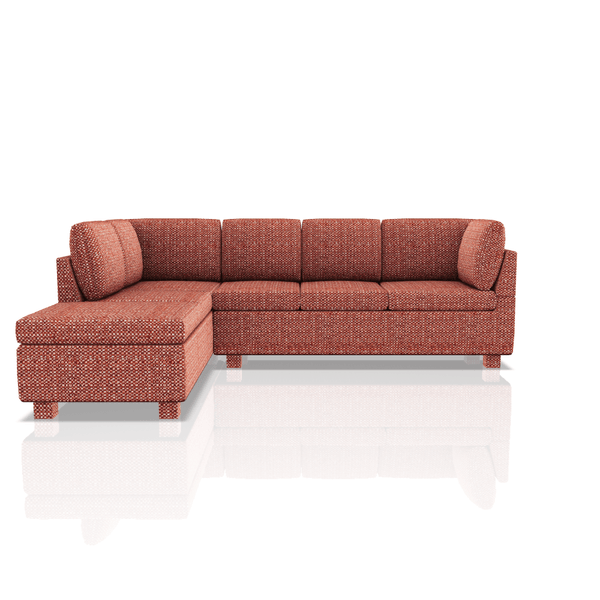 SOFA HARVY TELA LENA SECCIONAL ROJIZO