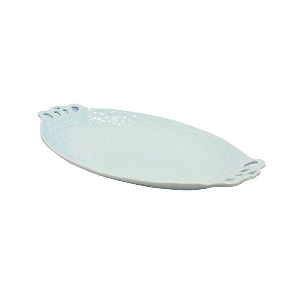 SAID BANDEJA CERAMICA OVALADA 35X20X3 CM CELESTE (2575-98767)