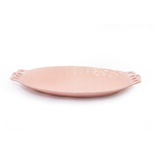 SAID BANDEJA CERAMICA OVALADA 35X20X3 CM ROSADO (2575-98765)