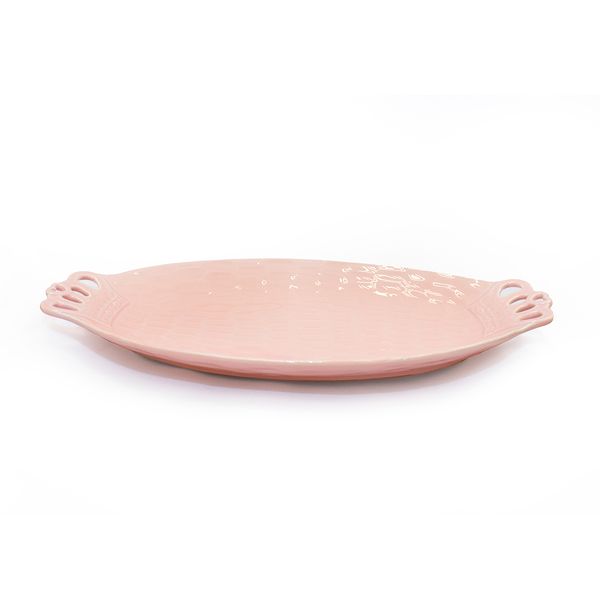 SAID BANDEJA CERAMICA OVALADA 35X20X3 CM ROSADO (2575-98765)