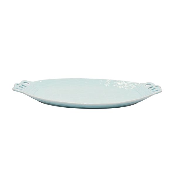 SAID BANDEJA CERAMICA OVALADA 35X20X3 CM CELESTE (2575-98767)