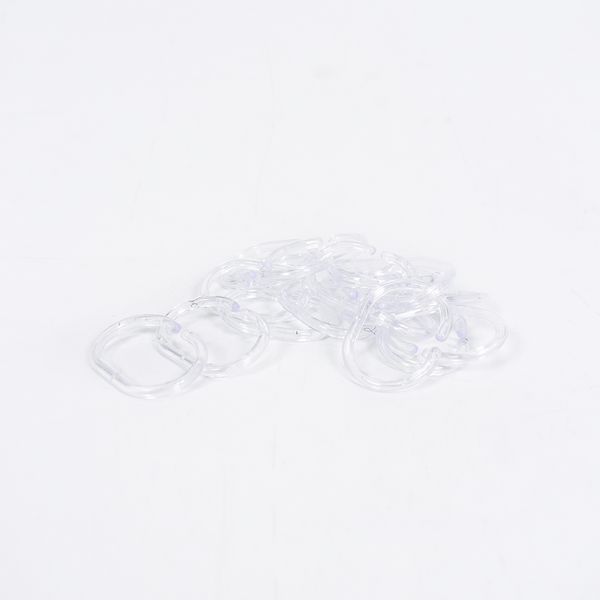 GANCHOS PARA CORTINA OVAL LIVIANO TRANSPARENTE - DOCENA