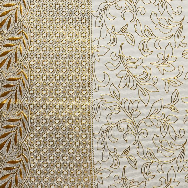 CUBREMESA ENCAJE PVC FICUS DORADO