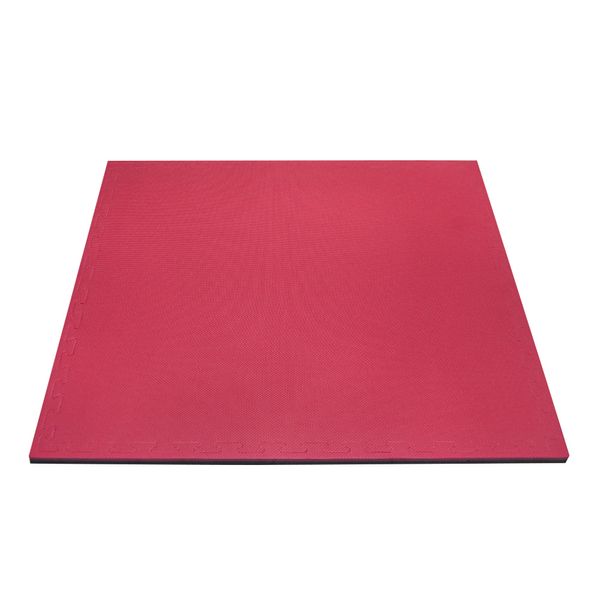 PISO MODULAR TATAMI 100 X 100 CM X 25 MM NEGRO/ROJO