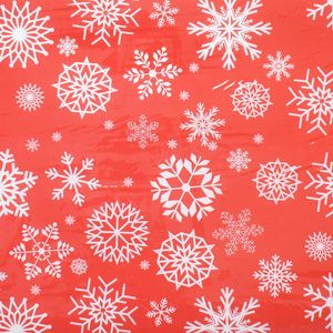 CUBREMESA PLAIN PVC NAVIDAD COPOS DE NIEVE ROJO