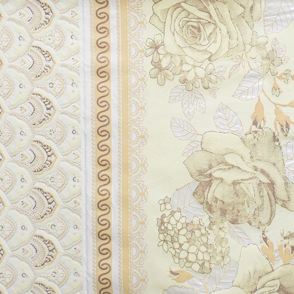 CUBREMESA ENCAJE YW ESTAMPADO MARIELA CREMA