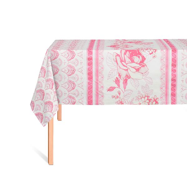 CUBREMESA ENCAJE YW ESTAMPADO MARIELA ROSADO