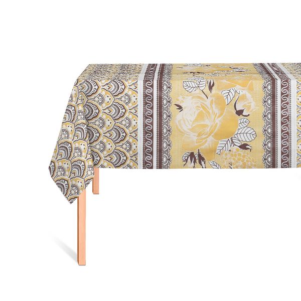 CUBREMESA ENCAJE YW ESTAMPADO MARIELA MARRON