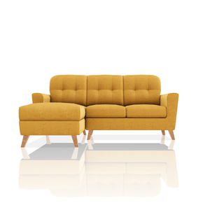 SOFA DONNA TELA MICROFIBRA ITALY SECCIONAL AMARILLO