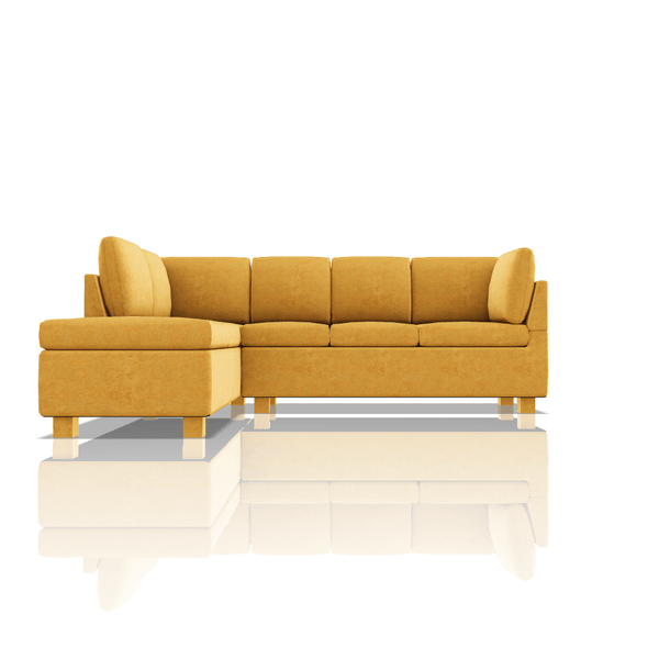 SOFA HARVY TELA MICROFIBRA ITALY SECCIONAL AMARILLO