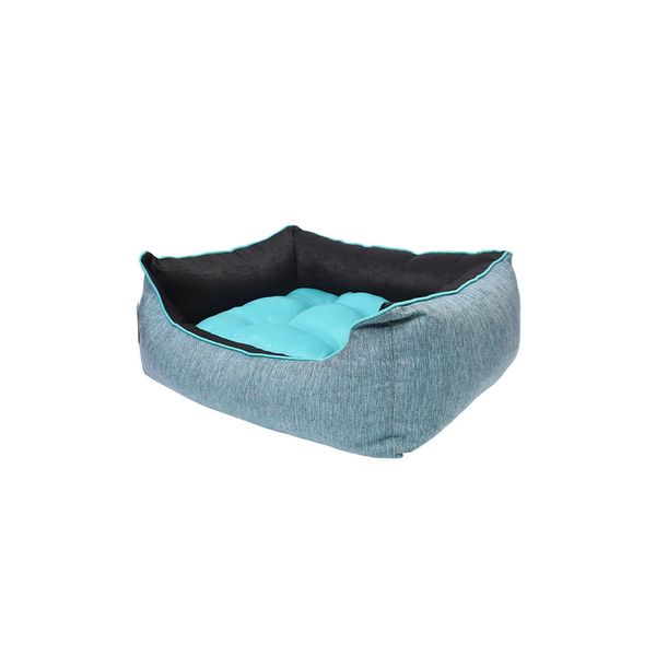 CAMA MASCOTA CONFORT TELA II CHICO TURQUESA