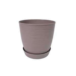 REYPLAST MACETA REDONDA PIEDRA 21X20 CM TAUPE (MCX111000)