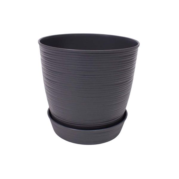 REYPLAST MACETA REDONDA PIEDRA 29X27 CM PLOMO (MCX113000)