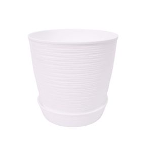 REYPLAST MACETA REDONDA PIEDRA 29X27 CM BLANCO (MCX113000)