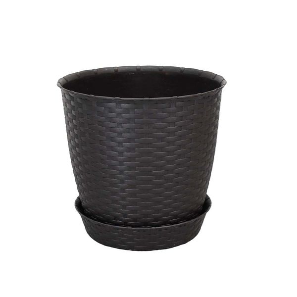 REYPLAST MACETA REDONDA RATAN 29X27 CM MARRON MORO (MCX141000)