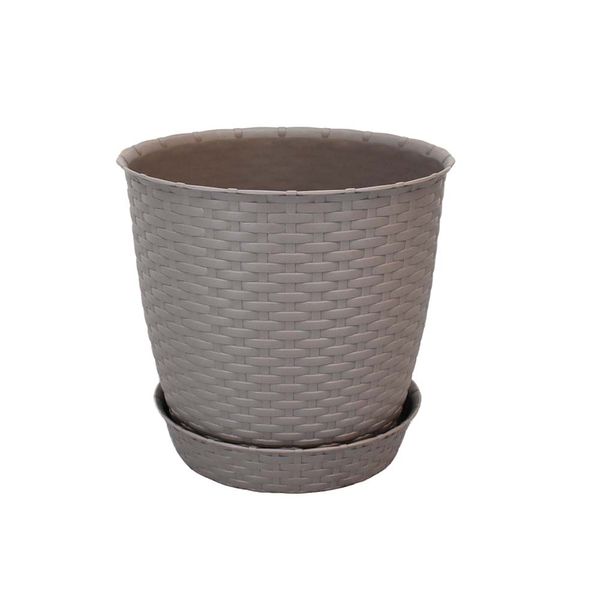 REYPLAST MACETA REDONDA RATAN 29X27 CM CAPUCHINO (MCX141000)