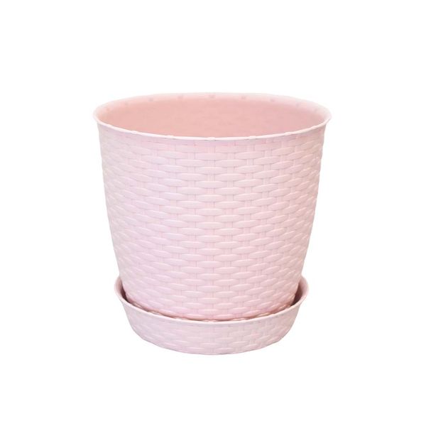 REYPLAST MACETA REDONDA RATAN 29X27 CM ROSADO HUMO (MCX141000)