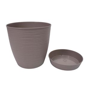 REYPLAST MACETA REDONDA PIEDRA 21X20 CM TAUPE (MCX111000)