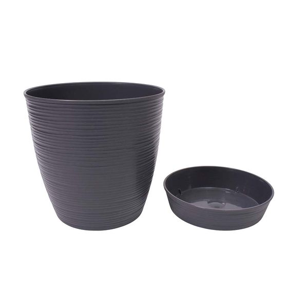 REYPLAST MACETA REDONDA PIEDRA 21X20 CM PLOMO (MCX111000)