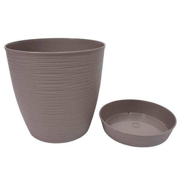 REYPLAST MACETA REDONDA PIEDRA 29X27 CM TAUPE (MCX113000)